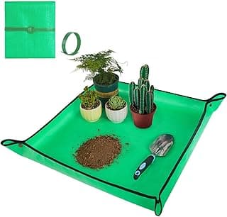 HNXTYAOB Repotting Mat for Indoor Plant Transplanting and Mess Control 27"x 27" Thickened Waterproof Potting Tray Foldable Succulent Pottin...